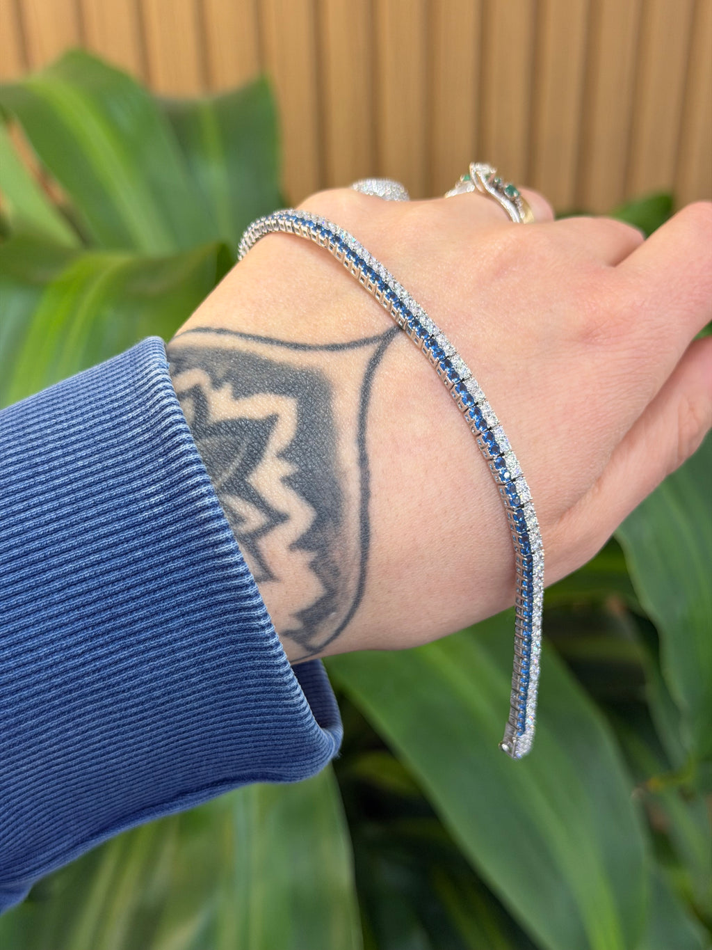 BRACCIALE TENNIS DOUBLE COLORS ARGENTO 925