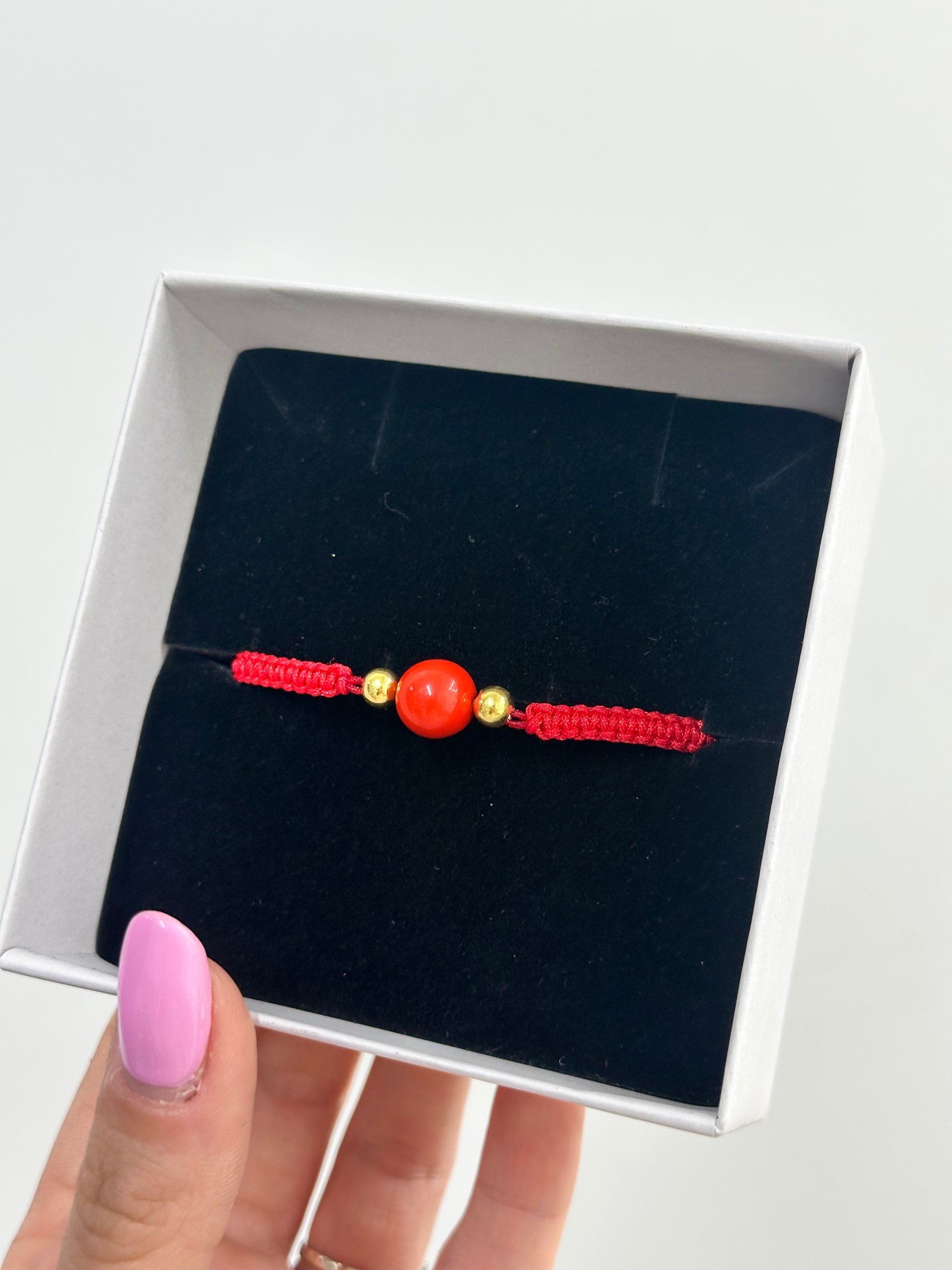 BRACCIALE FILO ROSSO ARGENTO 925