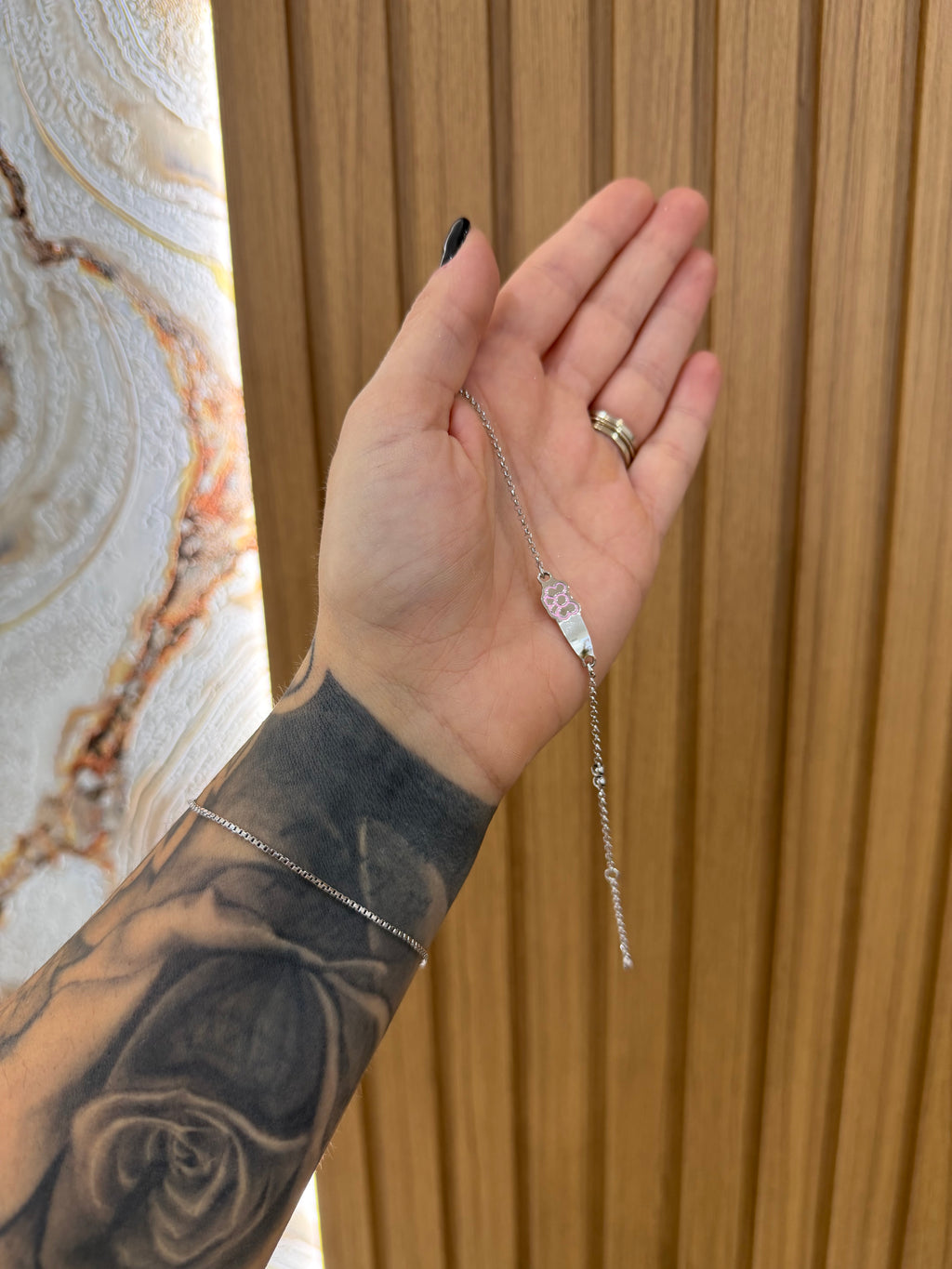 BRACCIALE BATTESIMALE CON FIOCCO ARGENTO