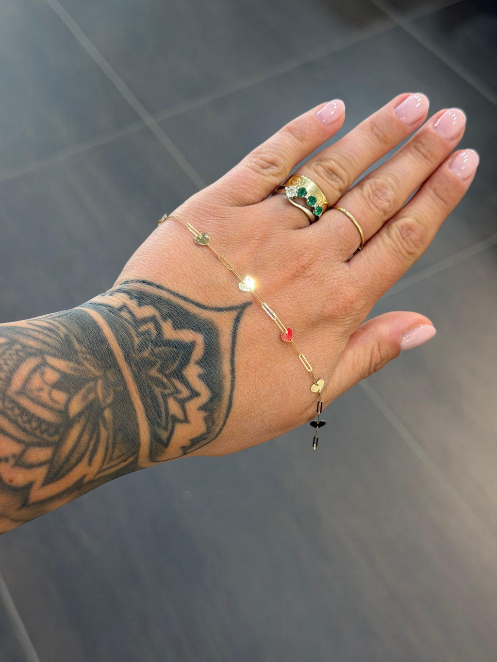 BRACCIALE ORO 18KT CUORI