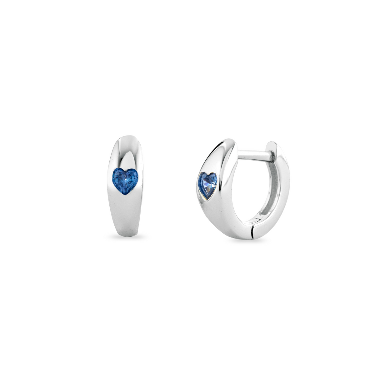 ORECCHINI CERCHIETTI CUORE BLU LAURA P