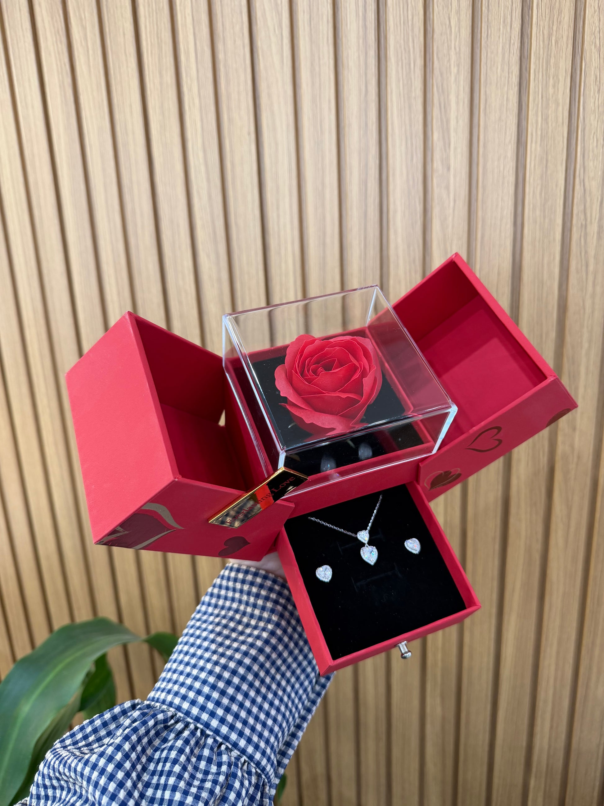 BOX LOVE CON COMPLETO DOPPIO CUORE ARGENTO 925