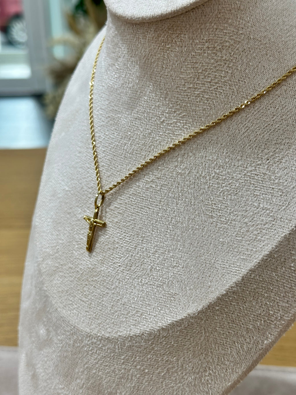 COLLANA LASER ORO 18KT CON CROCE