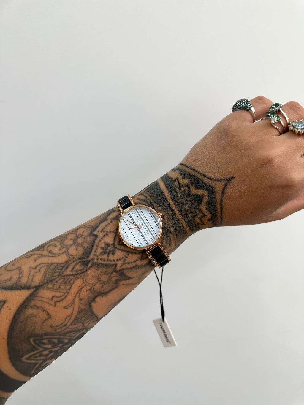 OROLOGIO NAJ-OLEARI NERO E ORO ROSA