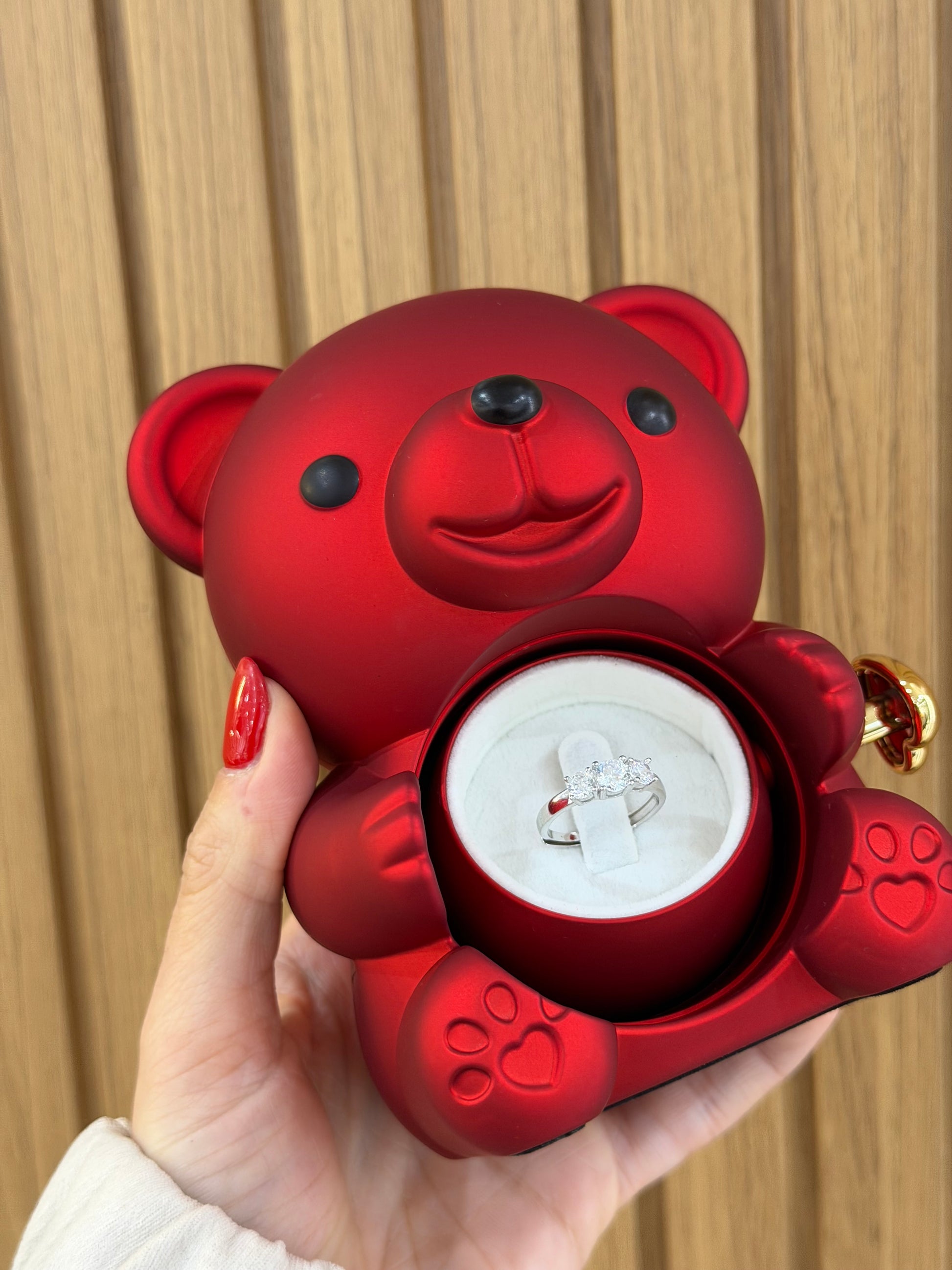 BOX MINI TEDDY CON ANELLO TRILOGY ARGENTO 925