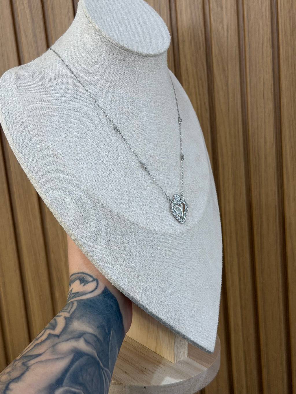 COLLANA CUORE SACRO ARGENTO 925