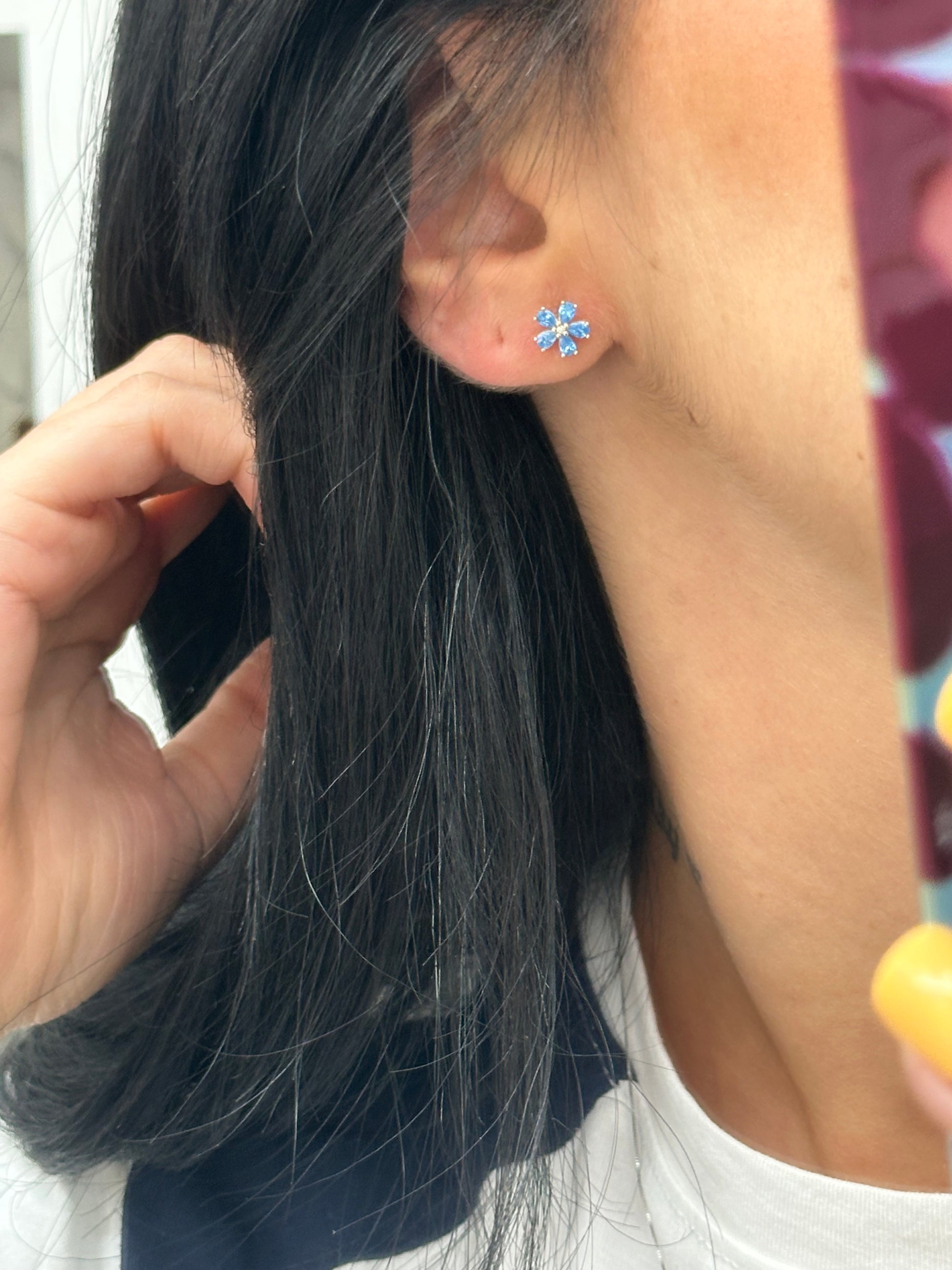 ORECCHINI FIORELLINO AZZURRO LAURA P