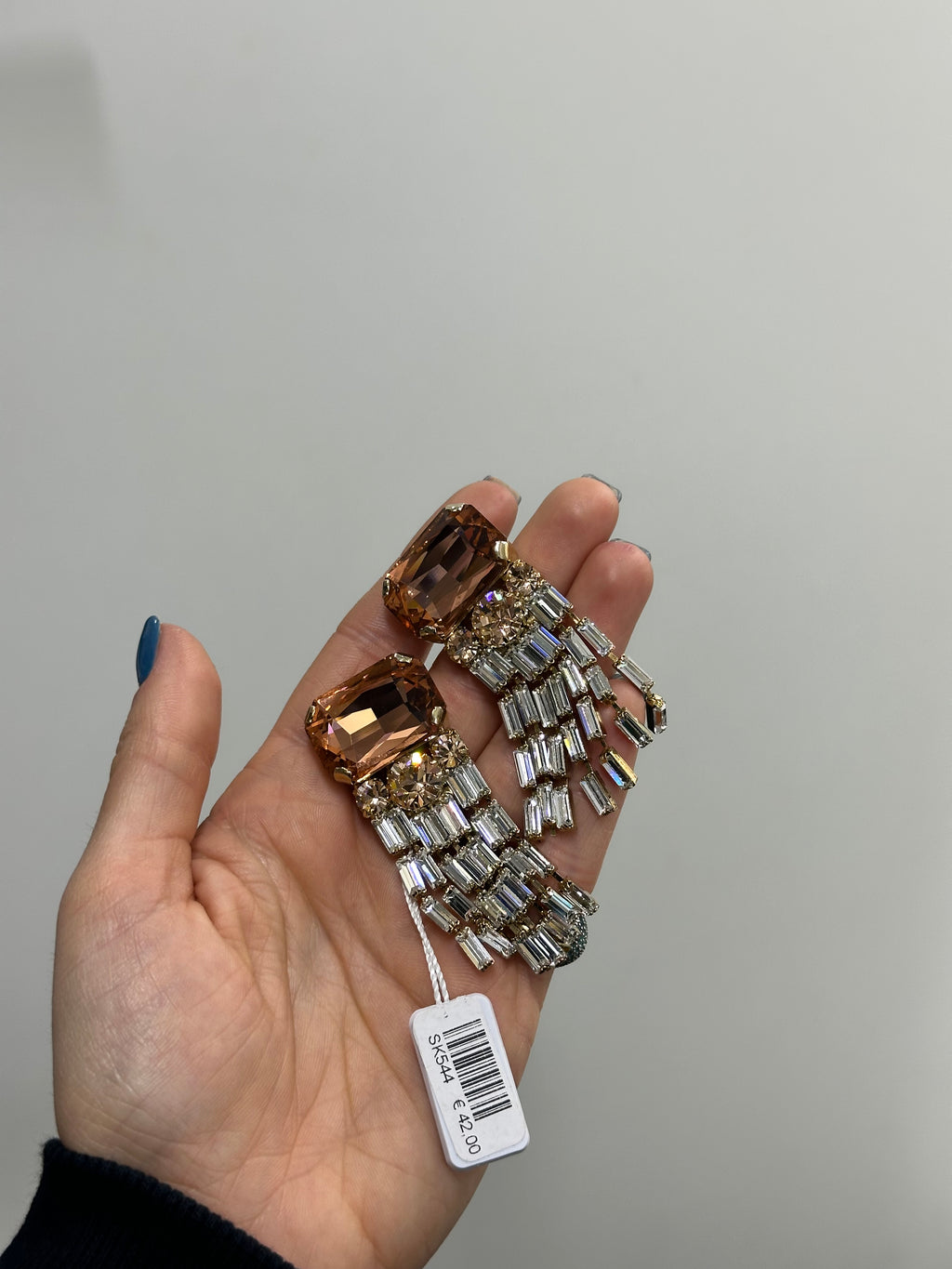 ORECCHINI SAKI CON PIETRE ARANCIONI