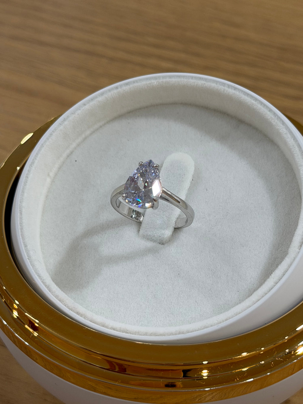 BOX PALLINA DI NATALE CON ANELLO GOCCIA IN ARGENTO 925