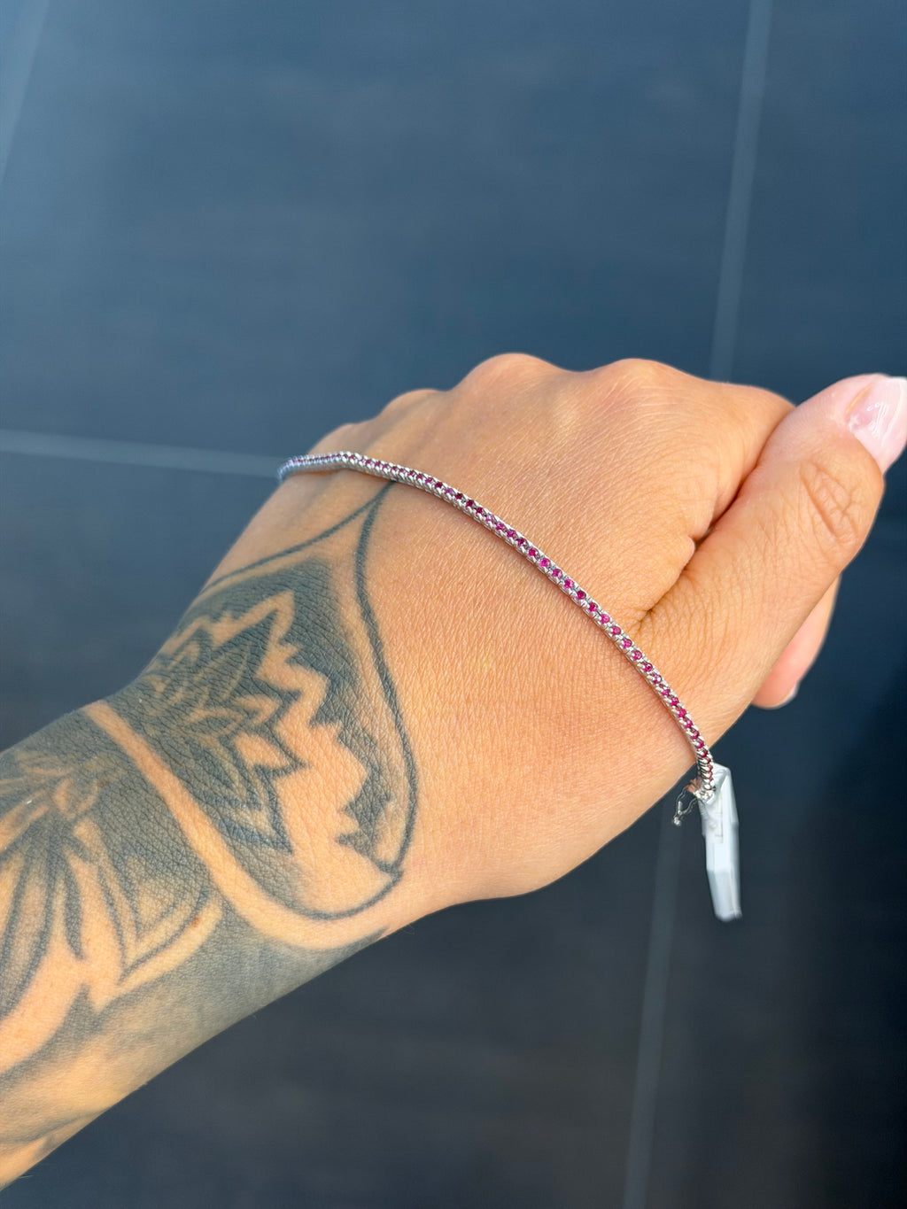 BRACCIALE TENNIS ORO CON RUBINI