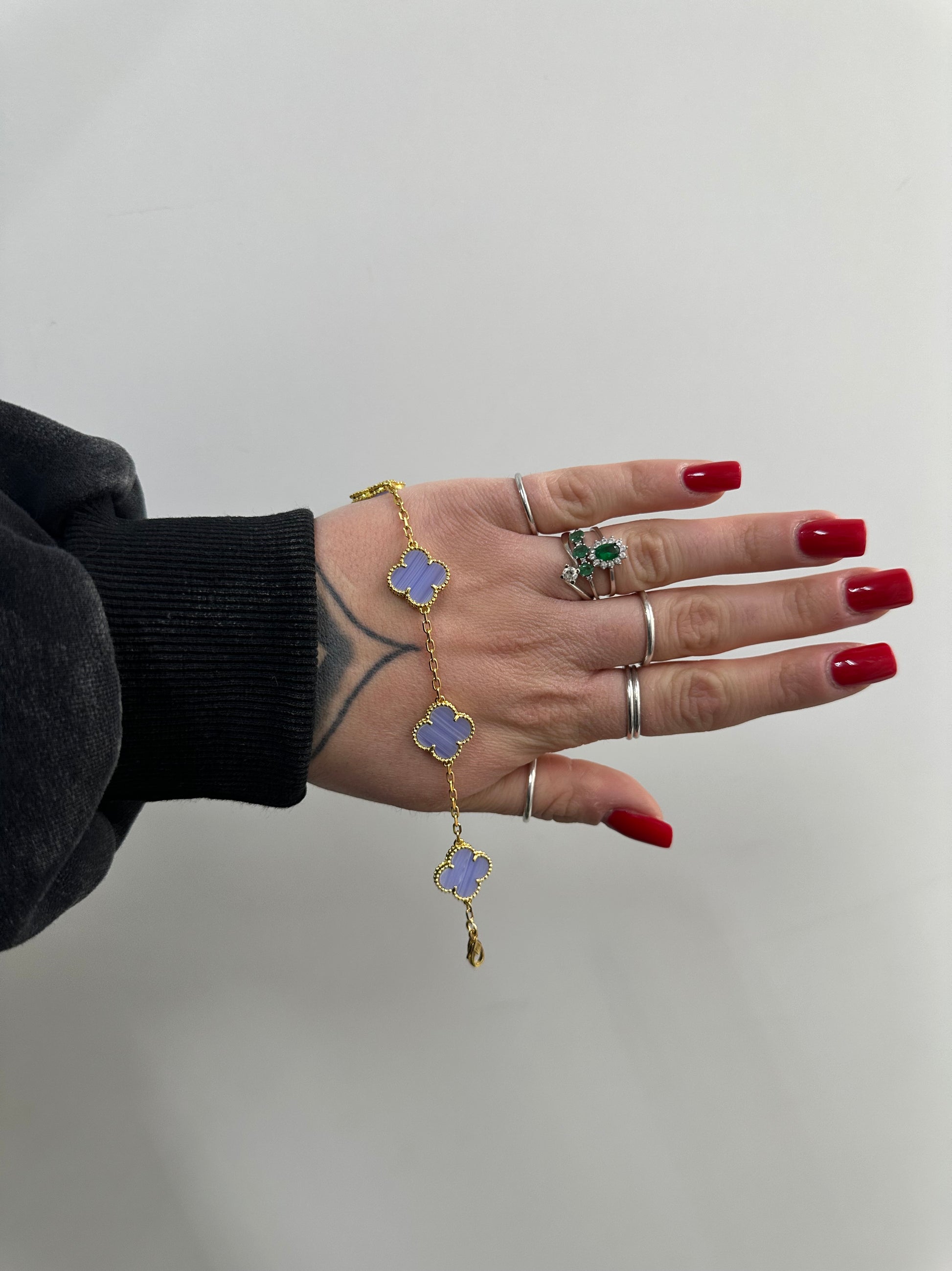BRACCIALE QUADRIFOGLIO VIOLA