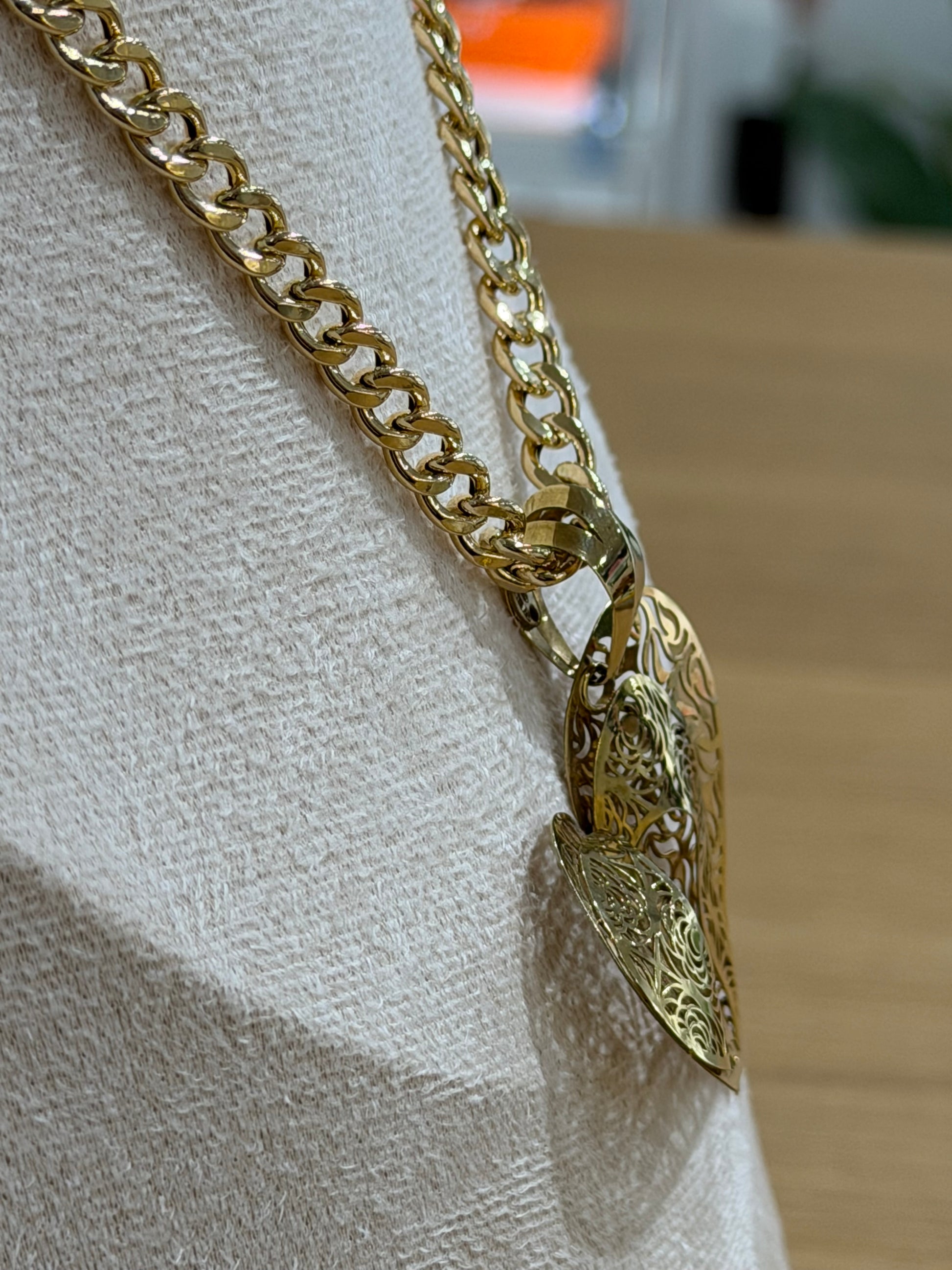 COLLANA GRUMETTA CON CUORE ORO 18KT