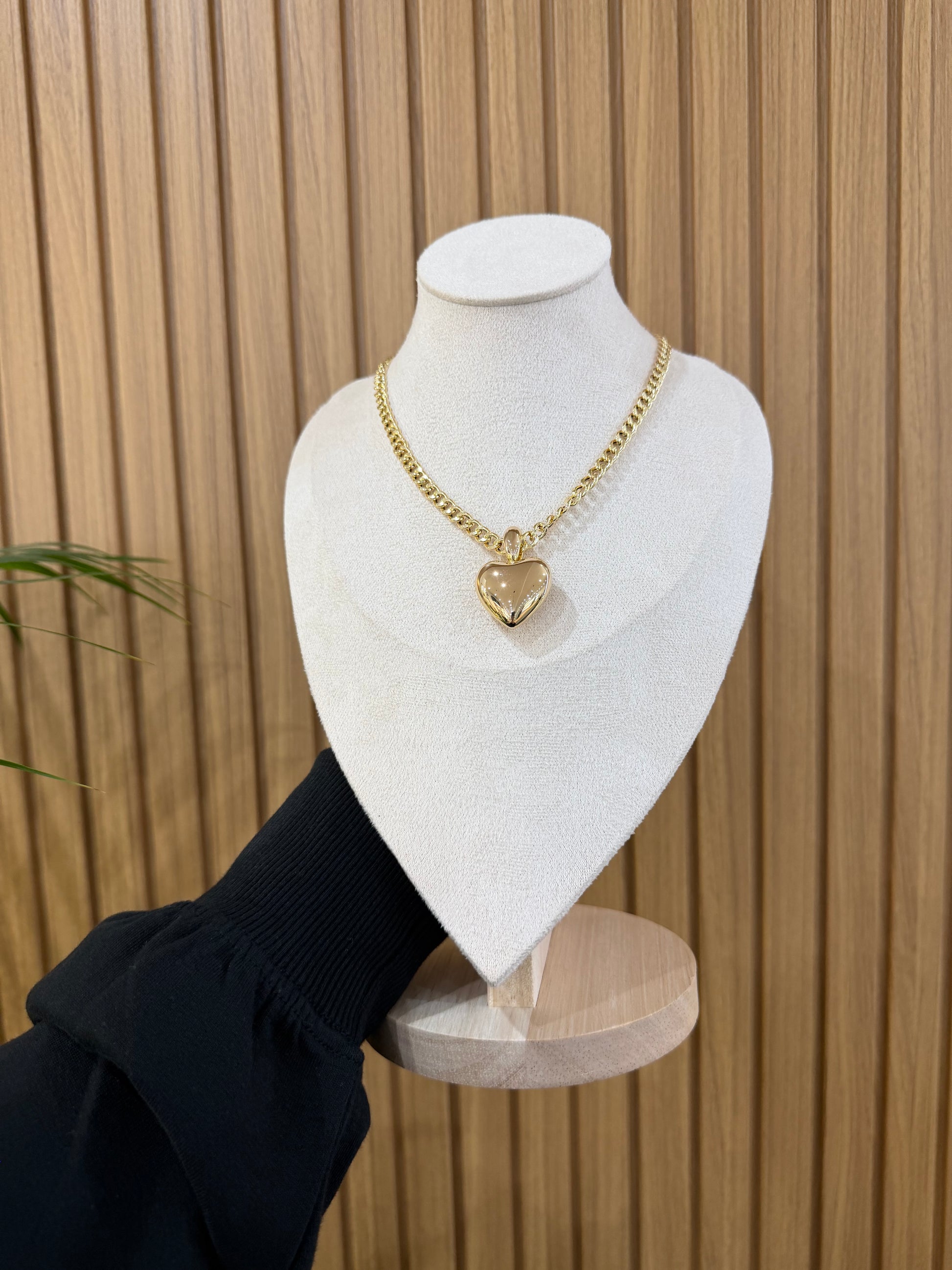 COLLANA GRUMETTA ORO 18KT CON CUORE ELETTROFORMATO