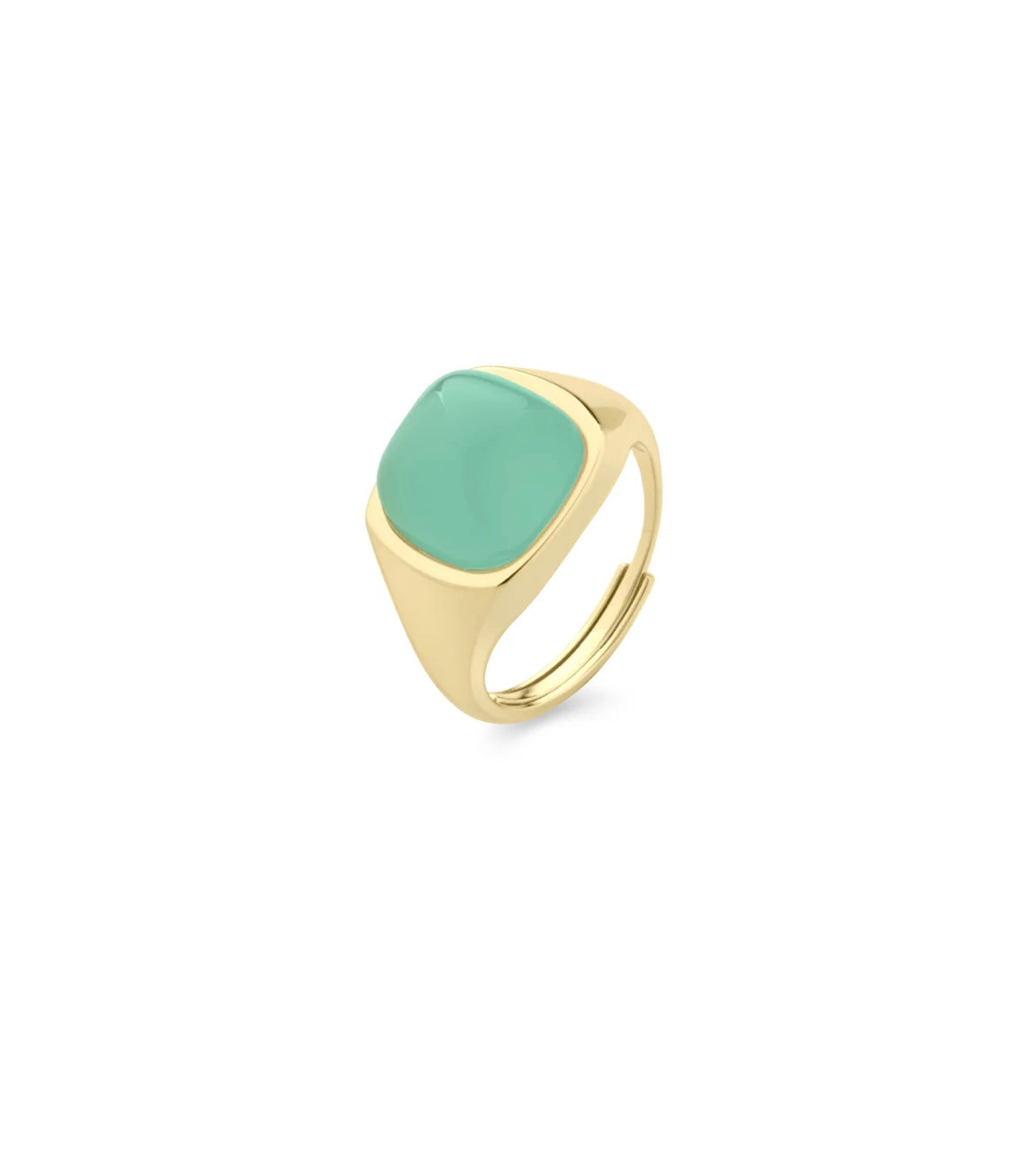 ANELLO CON QUARZO QUADRATO VERDE MENTA SOGNI