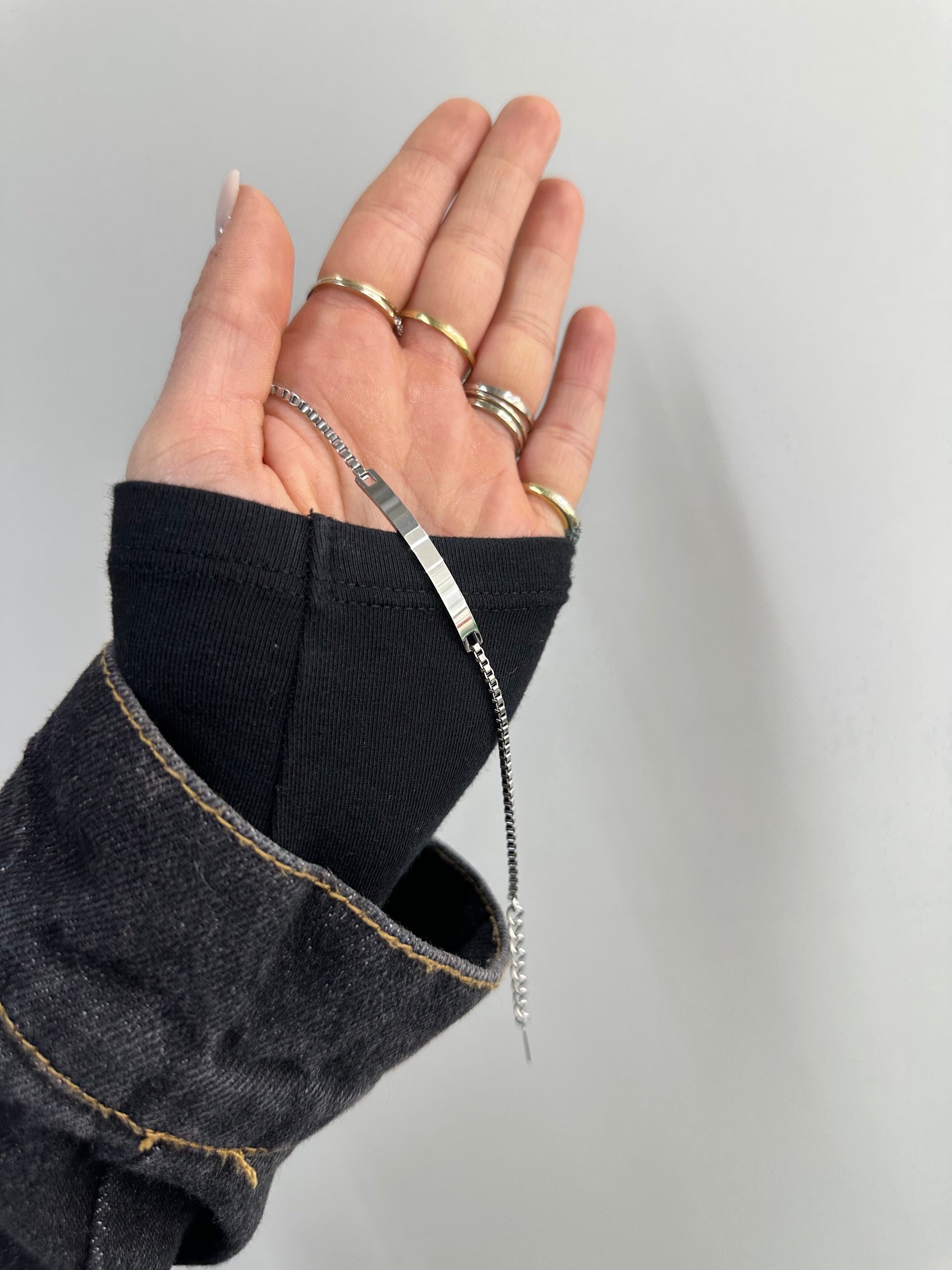 BRACCIALE MINI TARGA IN ACCIAIO