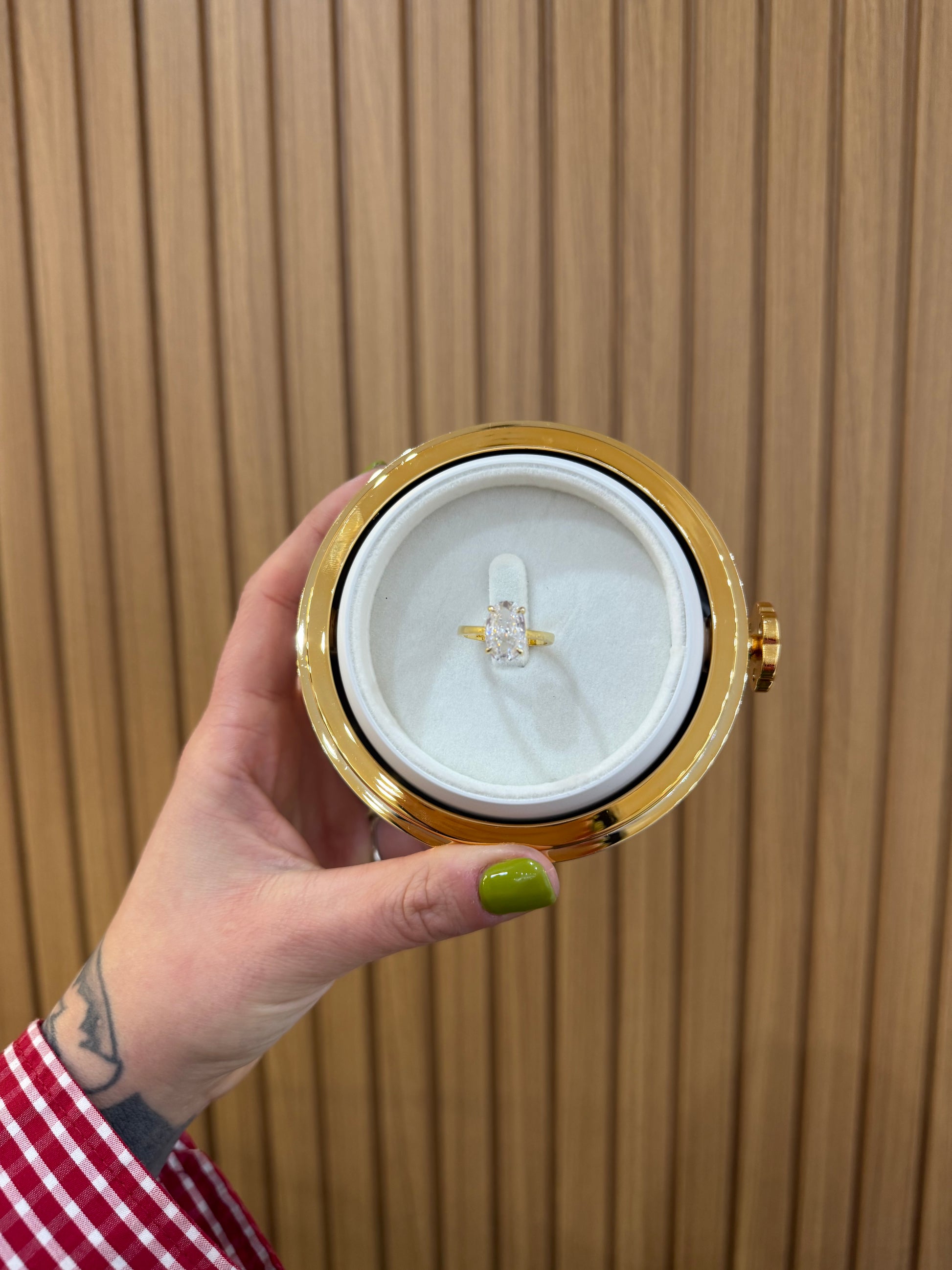 BOX PALLINA DI NATALE BIANCA CON ANELLO OVAL ARGENTO 925