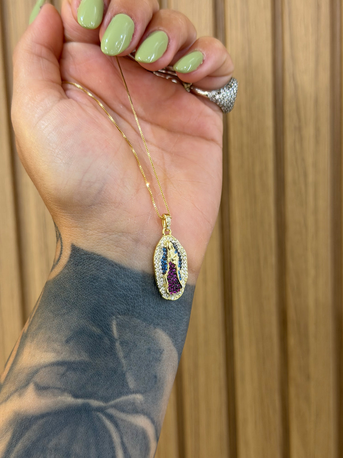 COLLANA MADONNA DI GUADALUPE ARGENTO 925 CON DORATURA