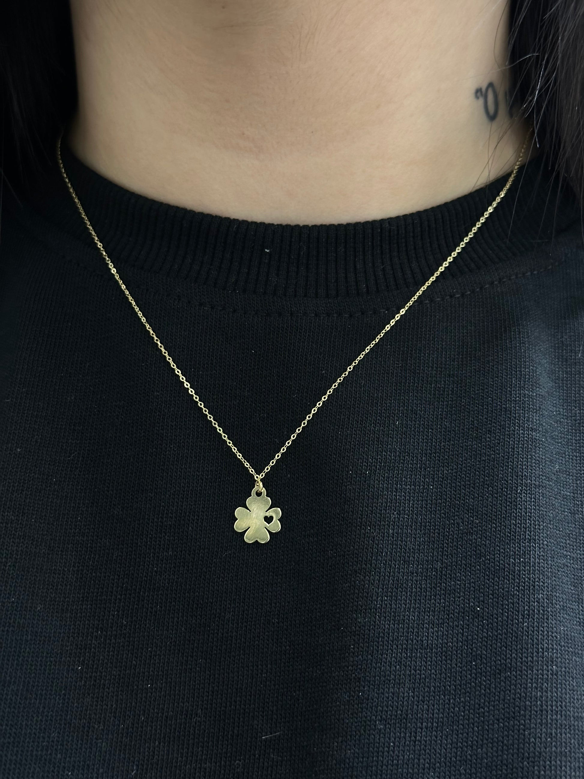 COLLANA QUADRIFOGLIO ORO 9 CARATI