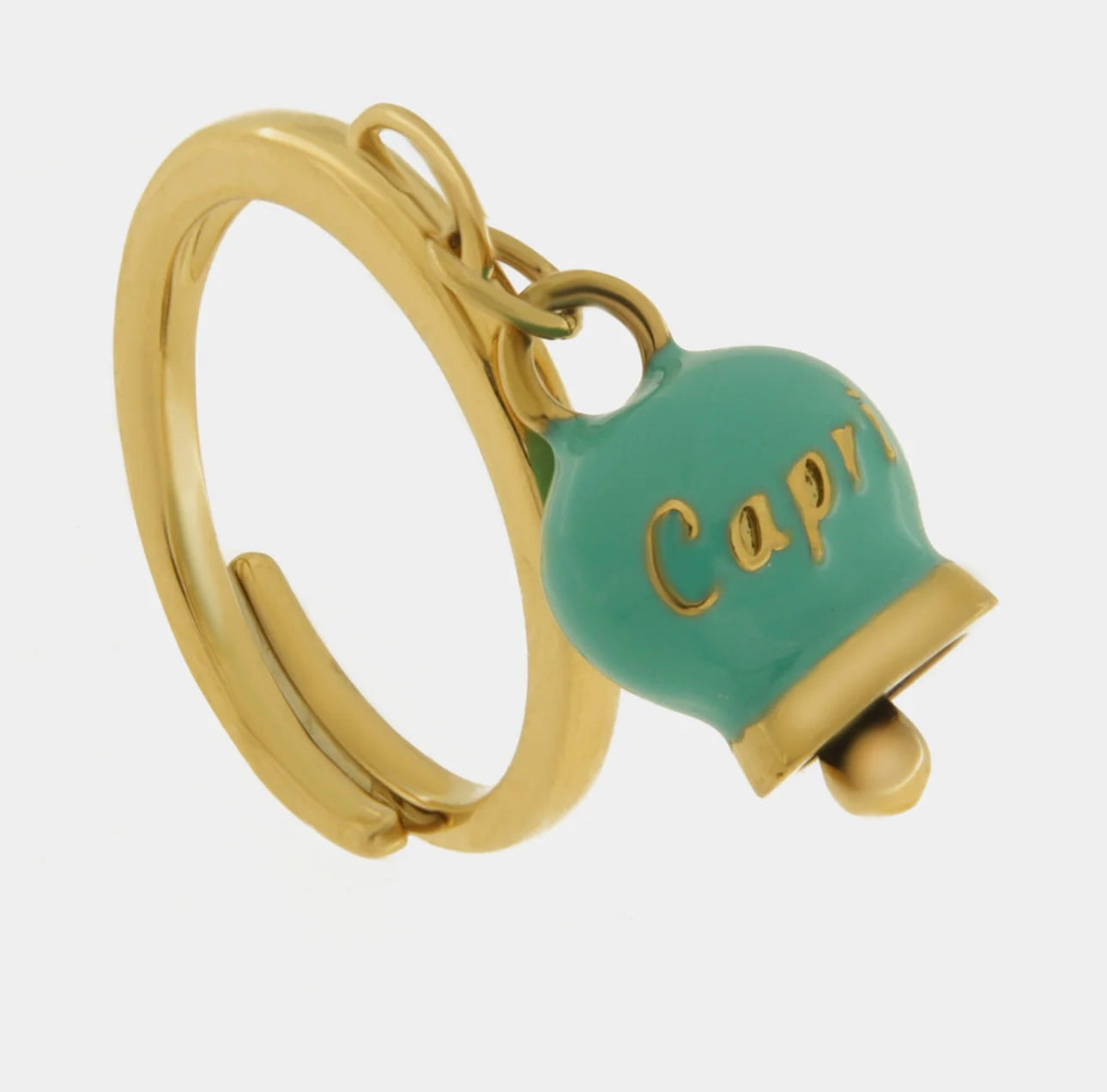 ANELLO IN ACCIAIO CON CAMPANELLA TIFFANY AMO CAPRI