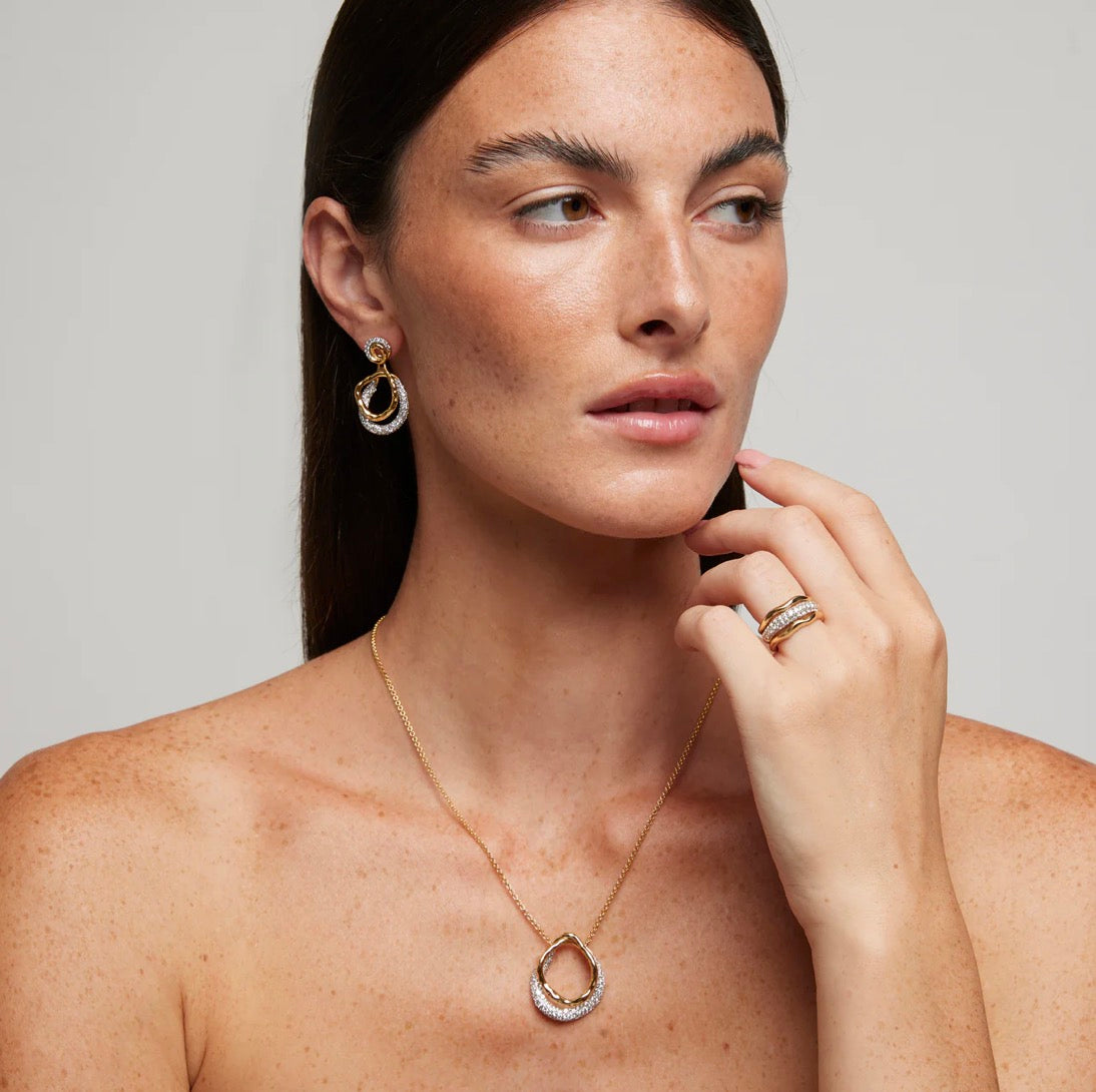 COLLANA DOPPIO CERCHIO IN ARGENTO 925 SOGNI