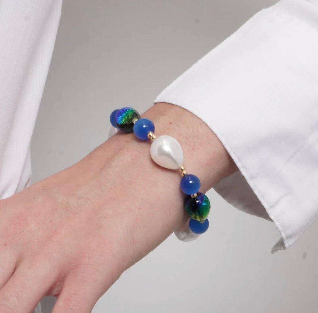 BRACCIALE AMO VENEZIA PERLE E PIETRE DI MURANO