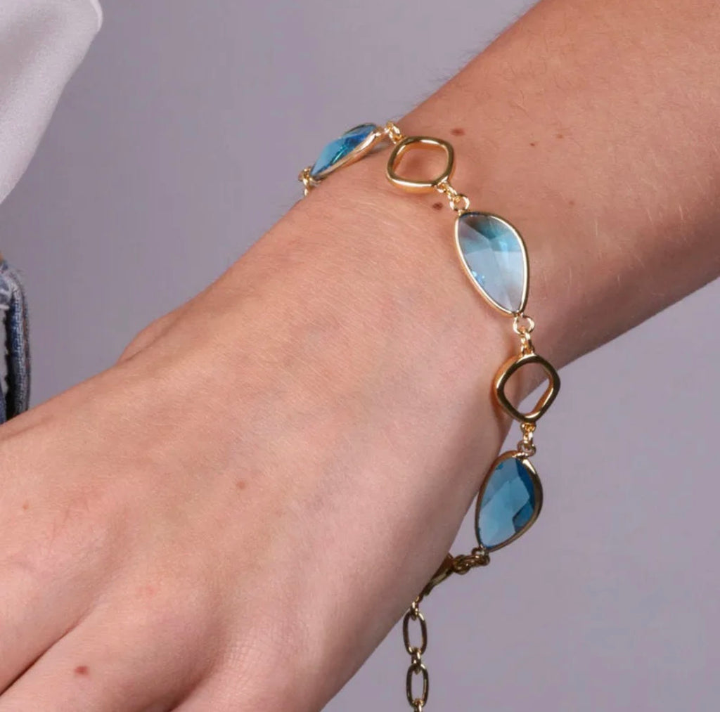 BRACCIALE AMO VENEZIA CRISTALLI AZZURRI