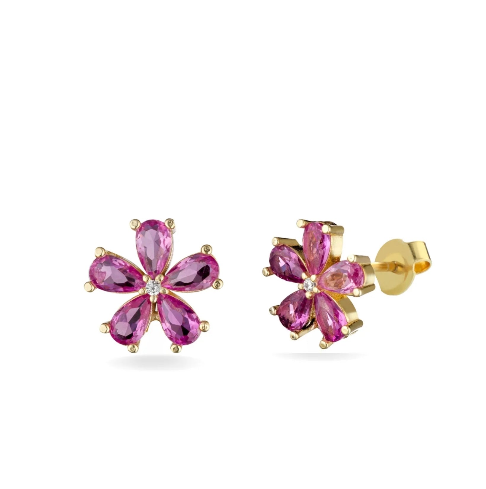 ORECCHINI FIORE GOCCE FUCSIA LAURA P