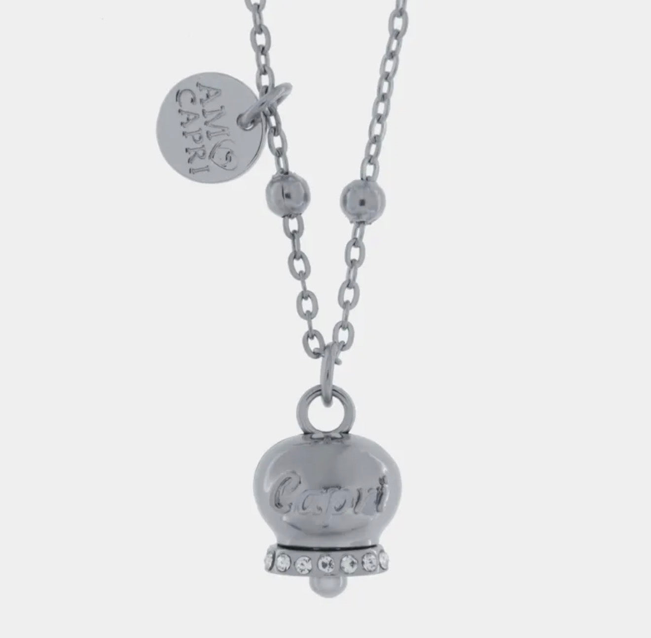 COLLANA AMO CAPRI IN ACCIAIO CON CAMPANELLA