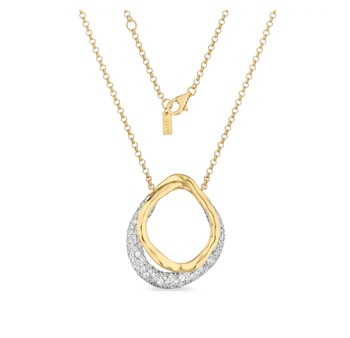 COLLANA DOPPIO CERCHIO IN ARGENTO 925 SOGNI