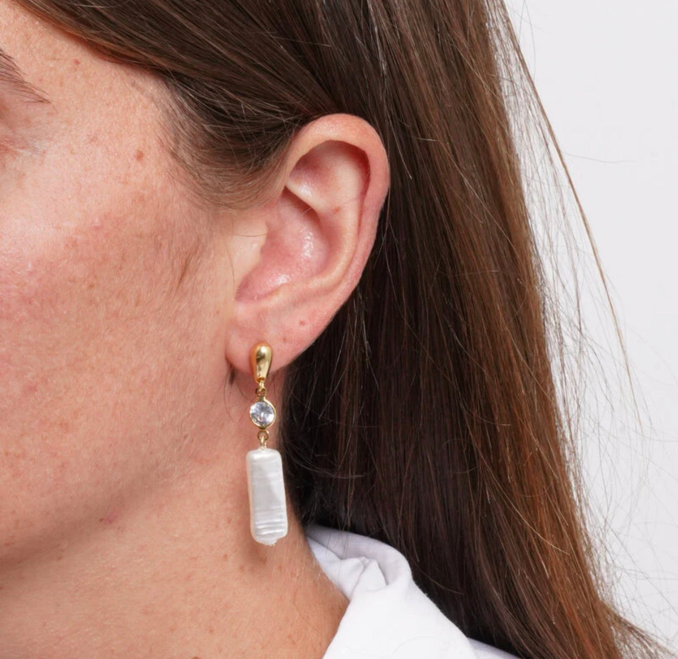 ORECCHINI AMO VENEZIA PERLA RETTANGOLARE