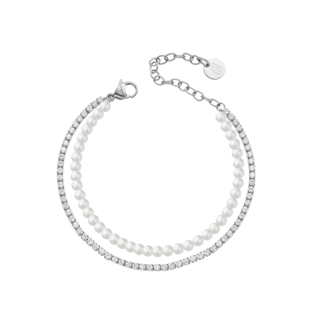 BRACCIALE LIU JO DOPPIO FILO PERLE E ZIRCONI