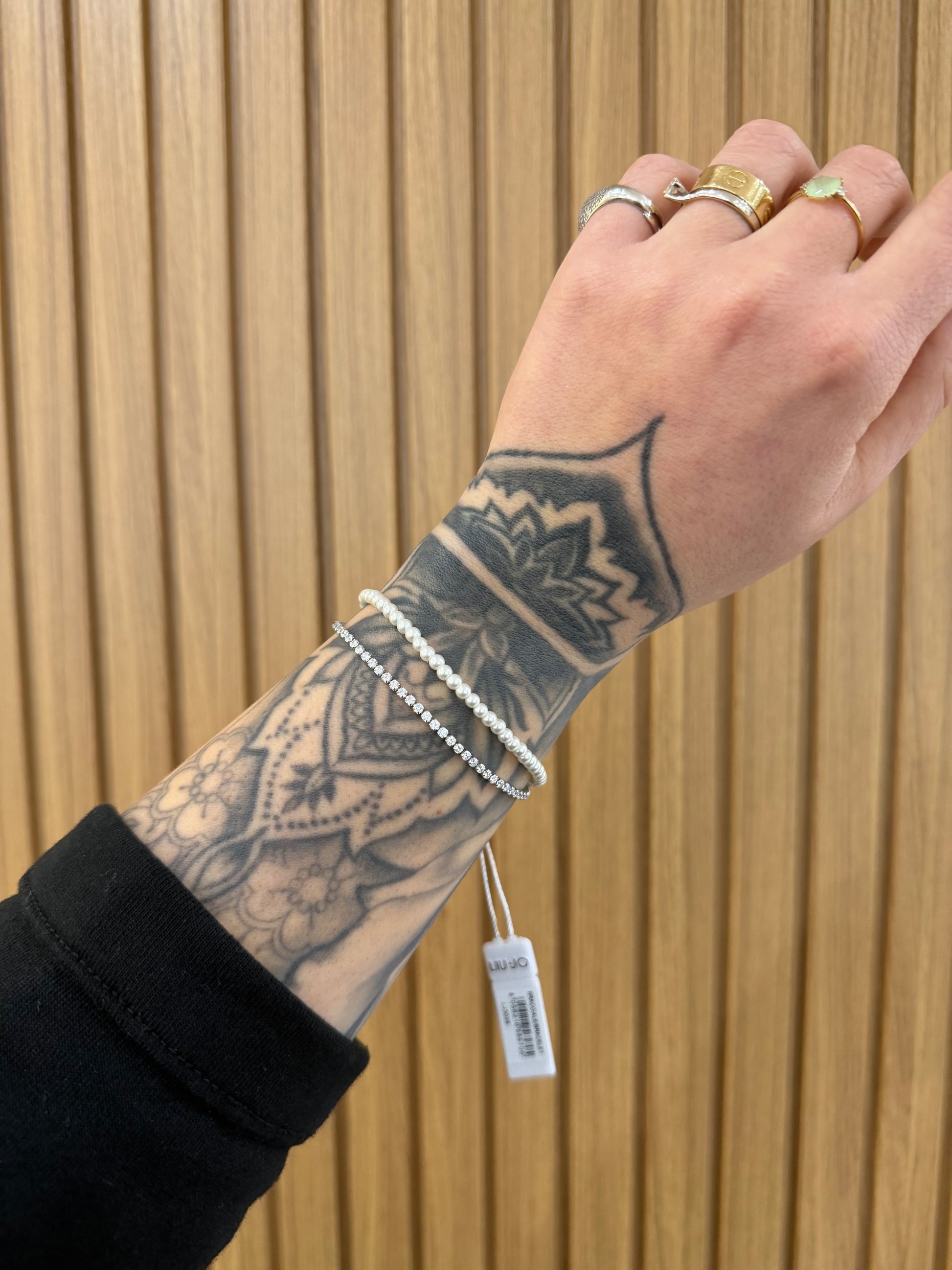 BRACCIALE LIU JO DOPPIO FILO PERLE E ZIRCONI