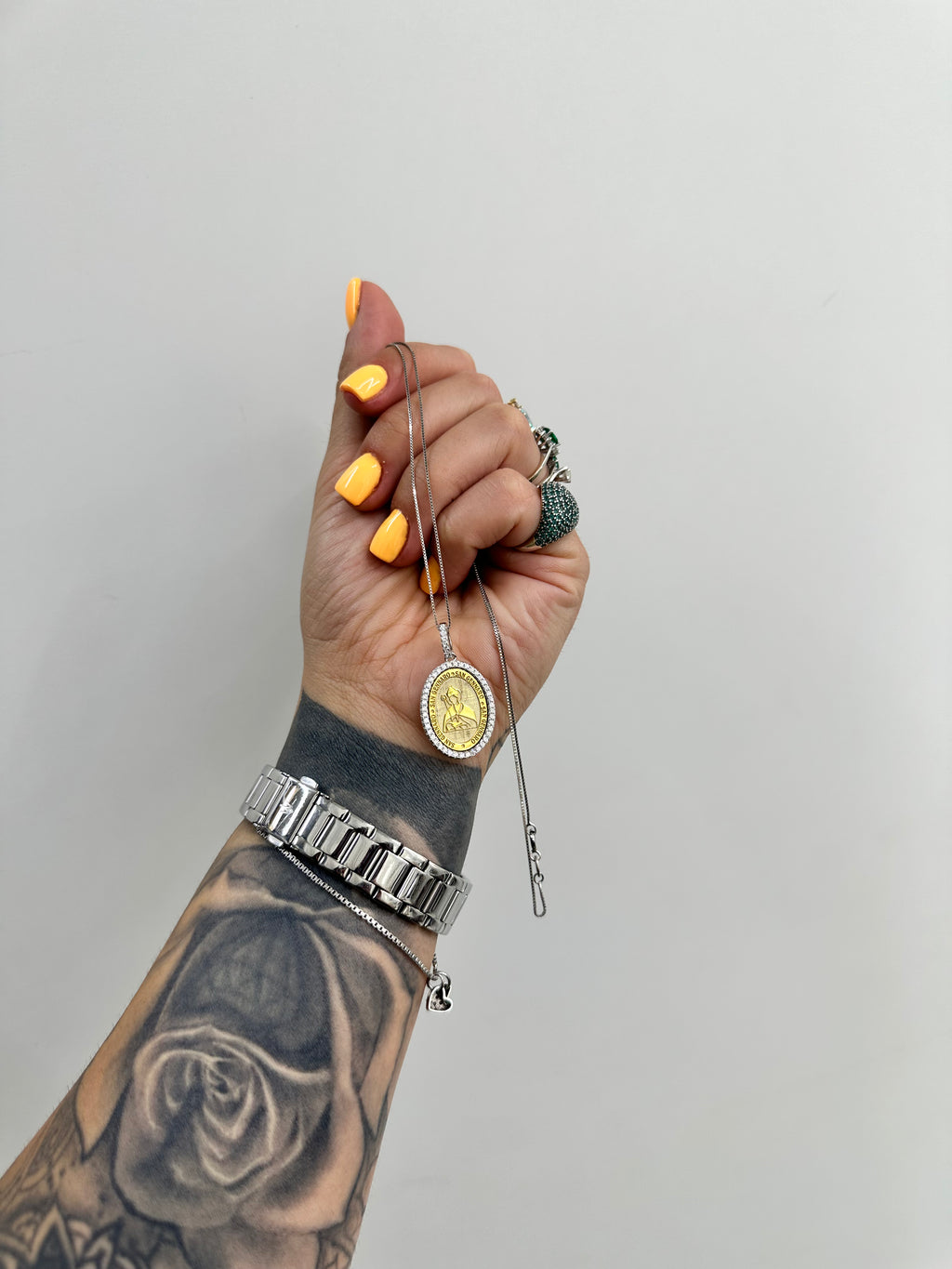 COLLANA MEDAGLIA SAN GENNARO ARGENTO 925