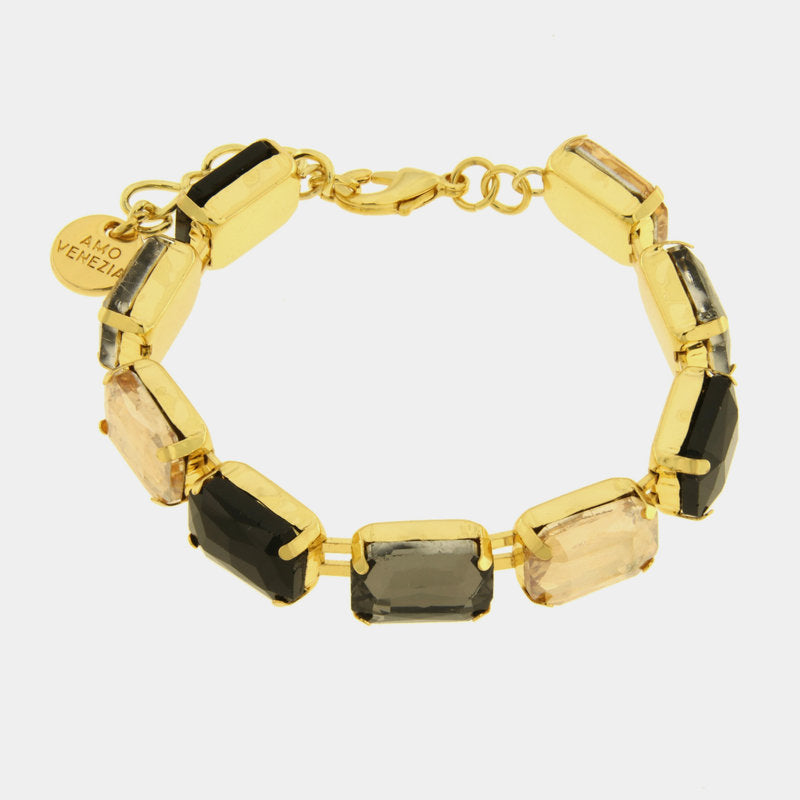BRACCIALE AMO VENEZIA CRISTALLI NERI