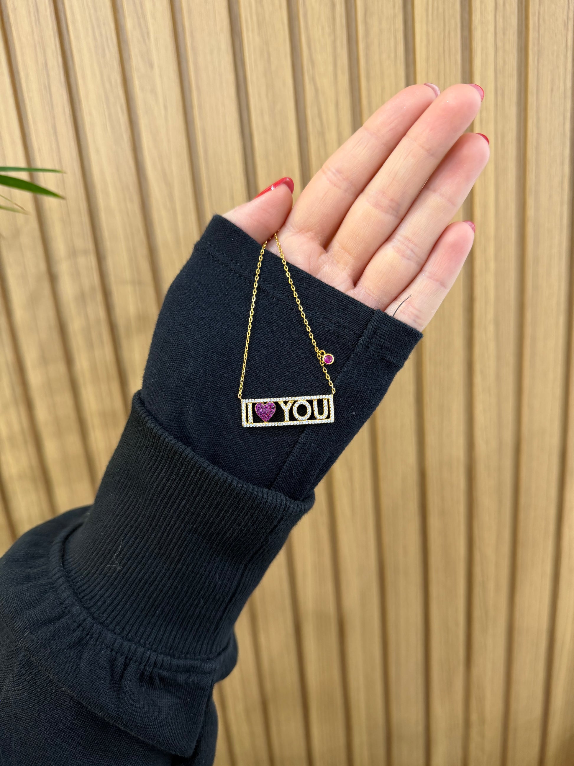 BOX IMPERIAL CON COLLANA I LOVE YOU ARGENTO 925