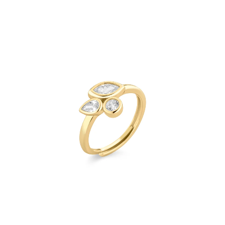 ANELLO LAURA P ARGENTO DORATO CON ZIRCONI