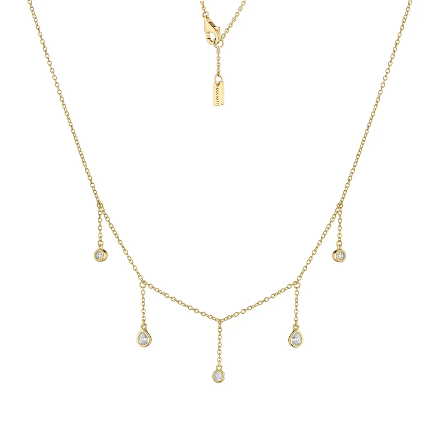 COLLANA LAURA P ARGENTO DORATO CON ZIRCONI