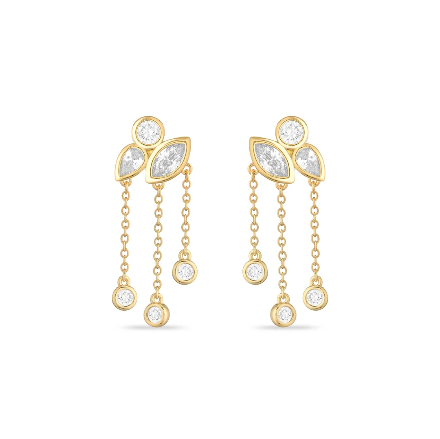 ORECCHINI LAURA P ARGENTO DORATO CON ZIRCONI