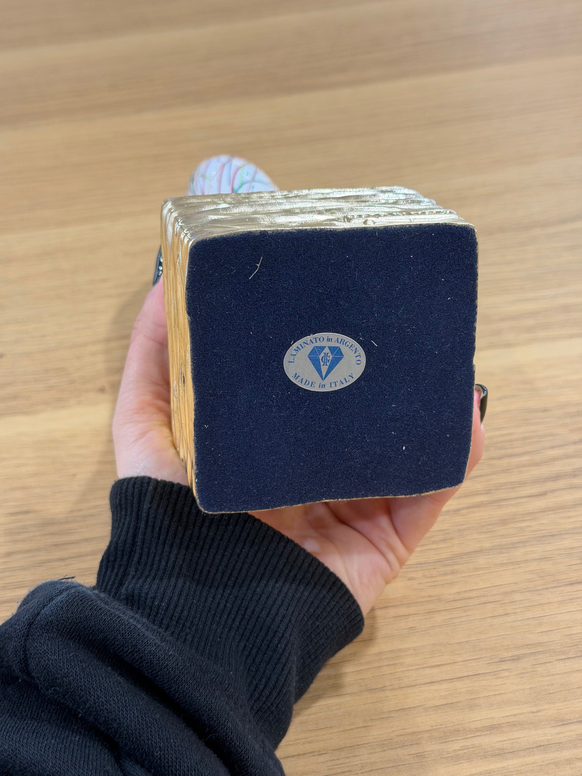 CORNO MULTICOLOR LAMINATO IN ARGENTO