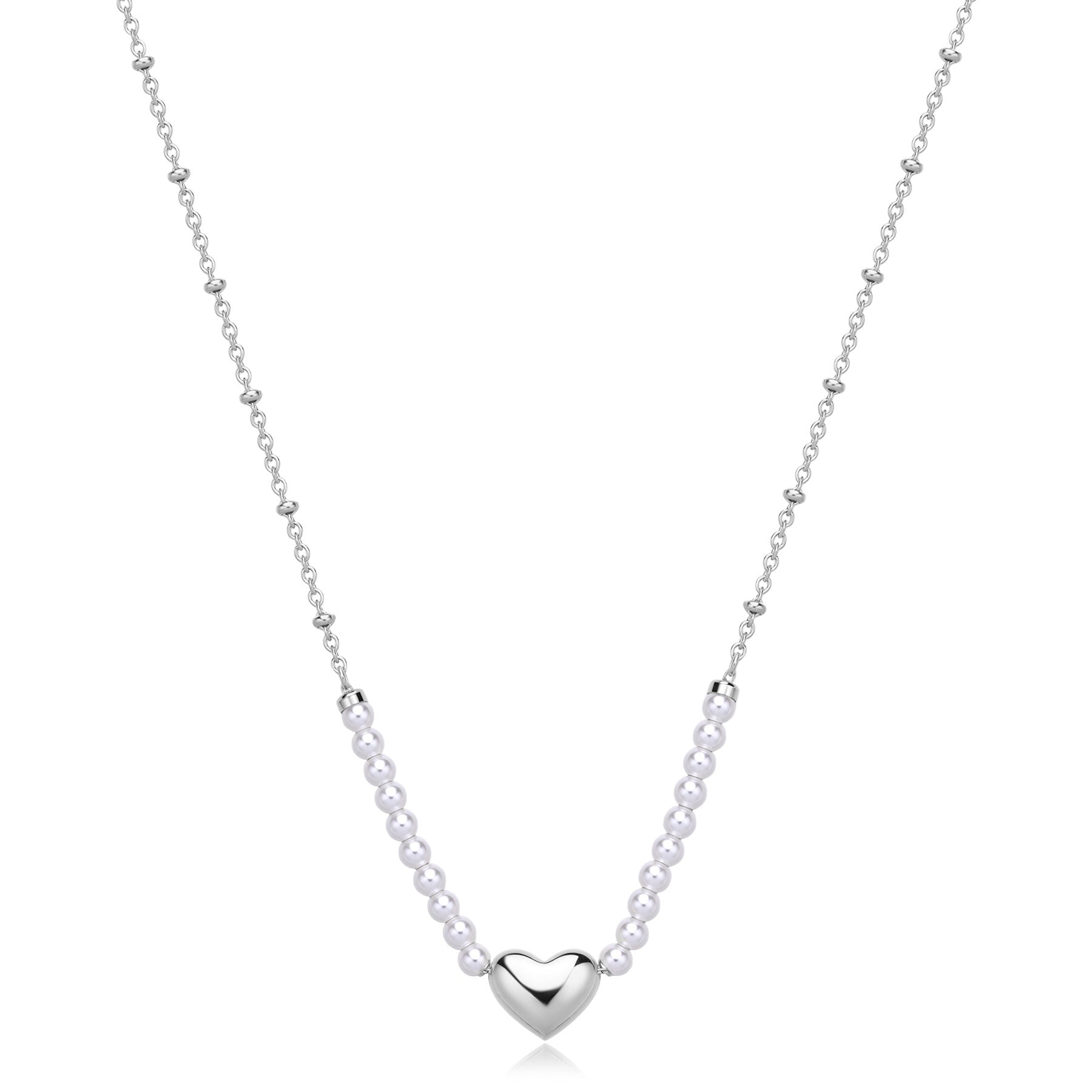 COLLANA CUORE CON PERLE S'AGAPO