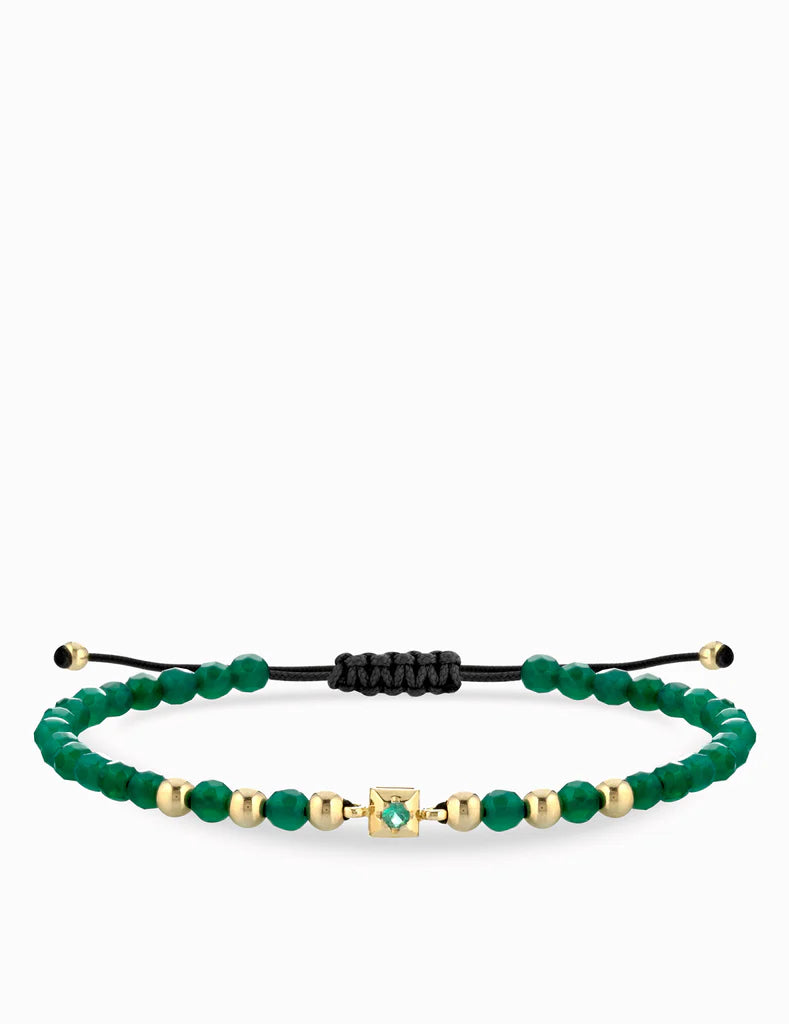 BRACCIALE CON EMATITE VERDE IN ORO PUNTO LUCE SMERALDO DALU'