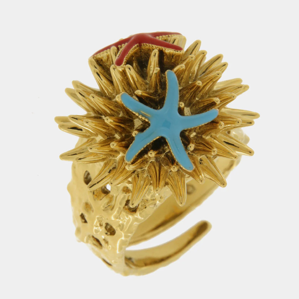 ANELLO IN METALLO CON RICCIO DI MARE AMO CAPRI