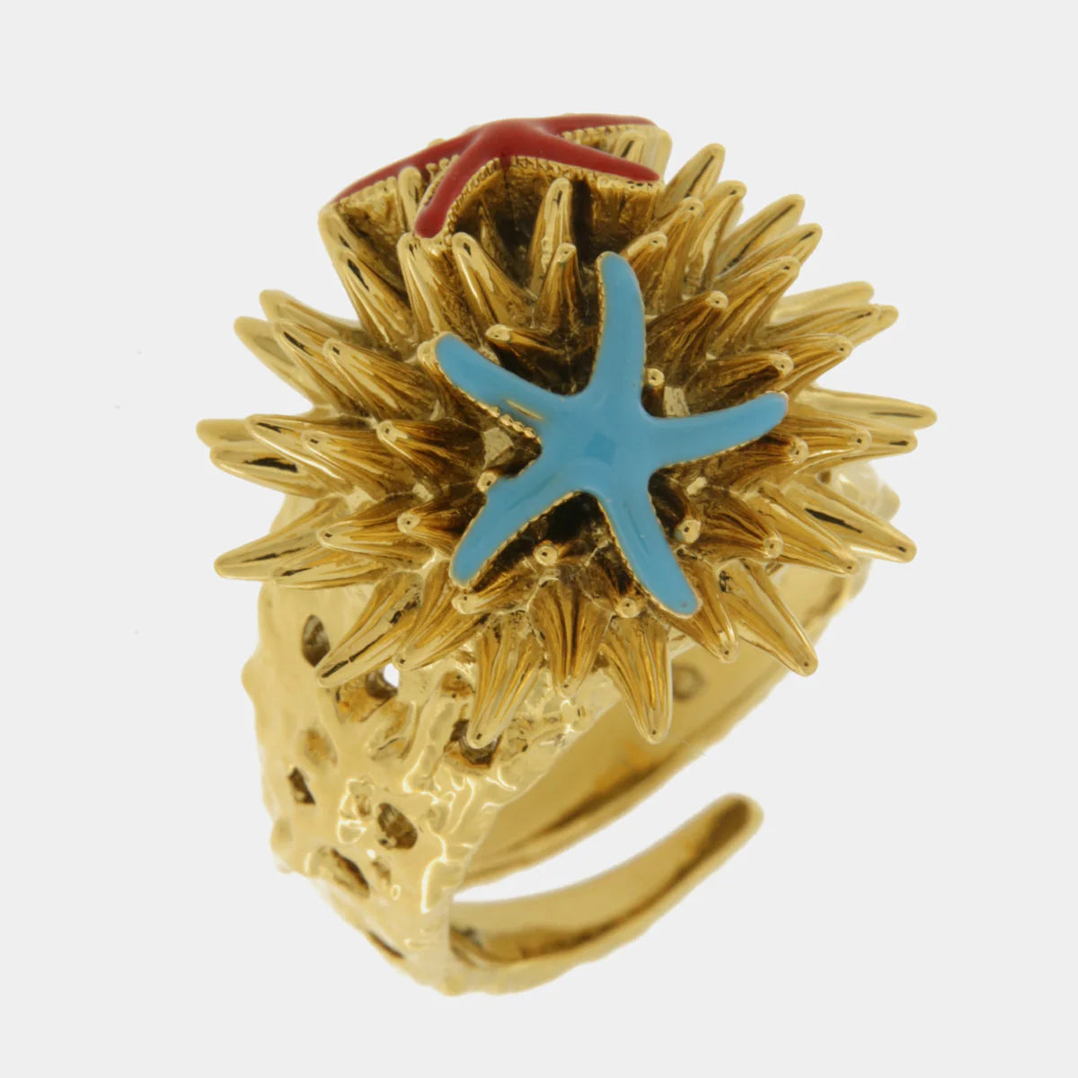 ANELLO IN METALLO CON RICCIO DI MARE AMO CAPRI