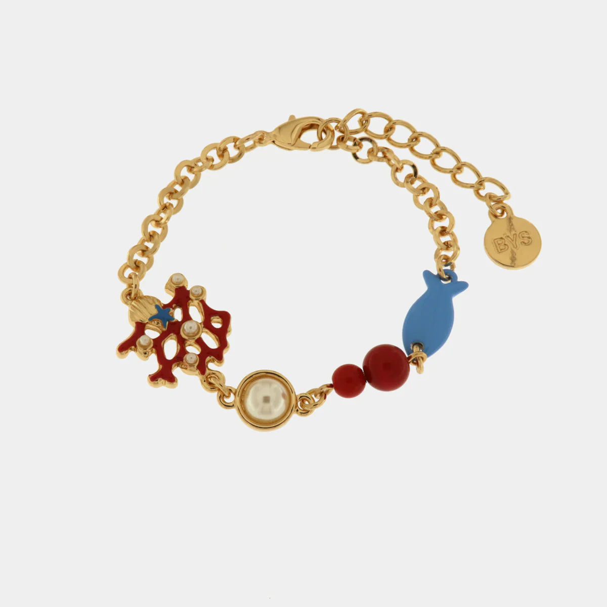 BRACCIALE IN METALLO CON SIMBOLI MARINI SANTORINI