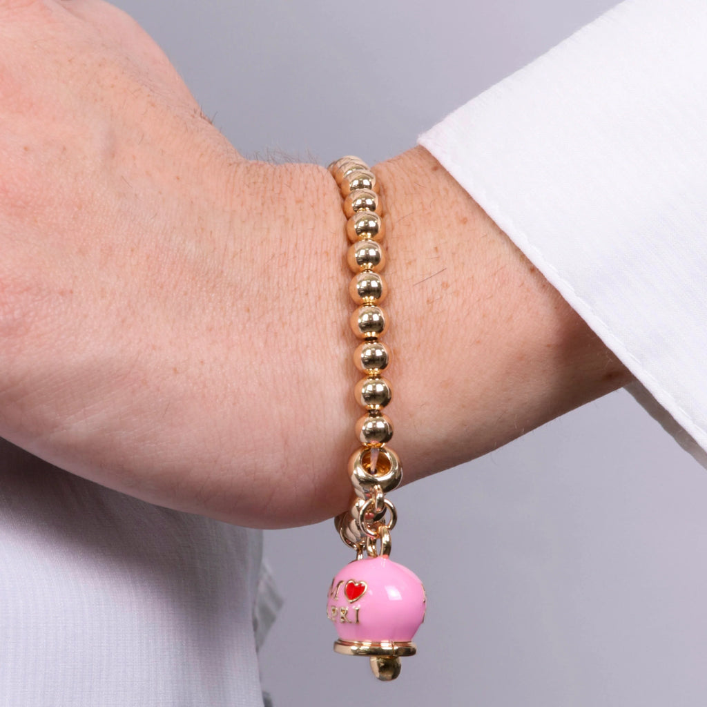 BRACCIALE AMO CAPRI IN METALLO CON CAMPANELLA ROSA