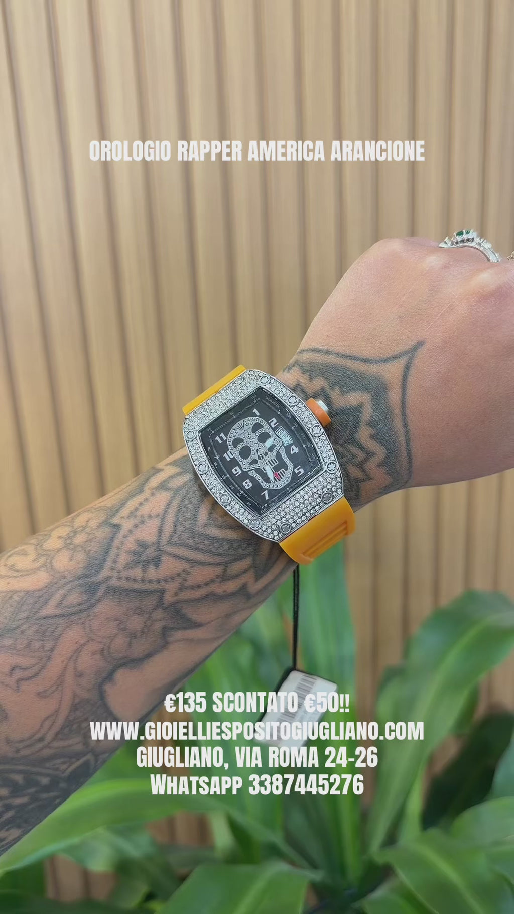 OROLOGIO RAPPER AMERICA ARANCIONE